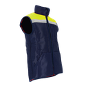 Diepvries bodywarmer Classic, marine/geel met reflectie