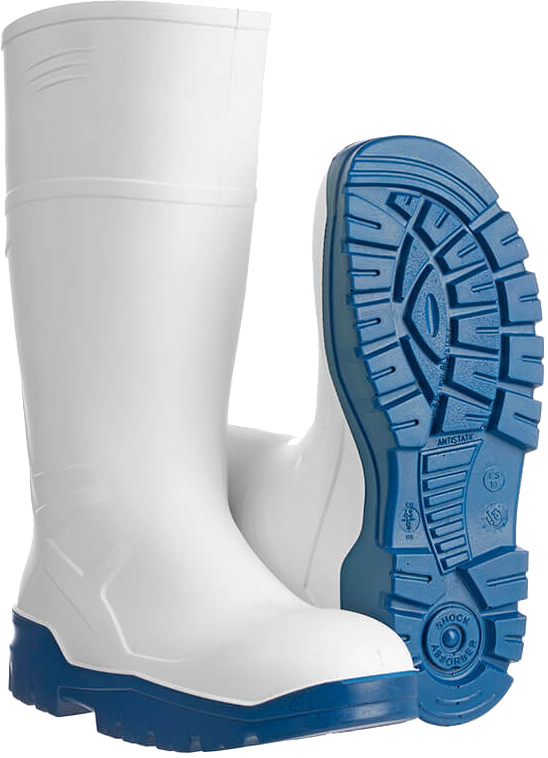 Bottes de travail Wellington PU blanc agroalimentaire