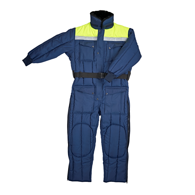 Diepvriesoverall Classic marine/korenblauw met reflectie