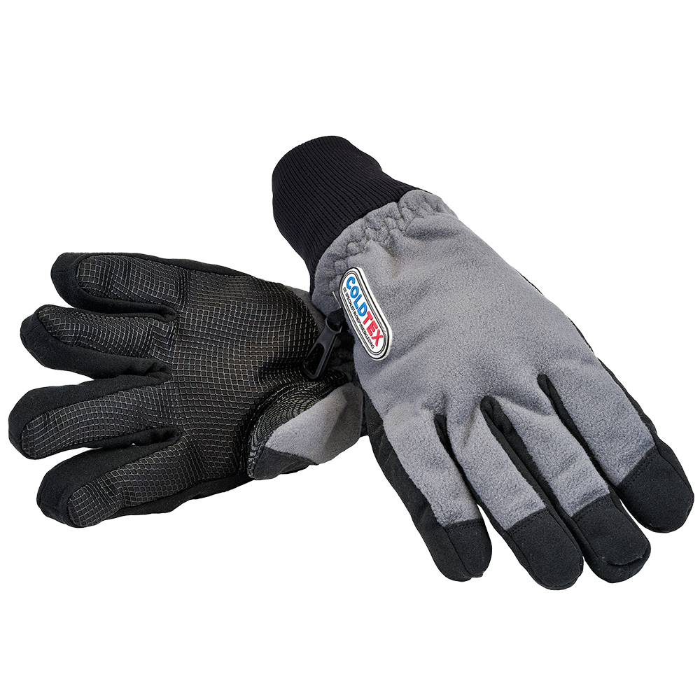 Handschoen "Sölden", fleece, met boord, grijs