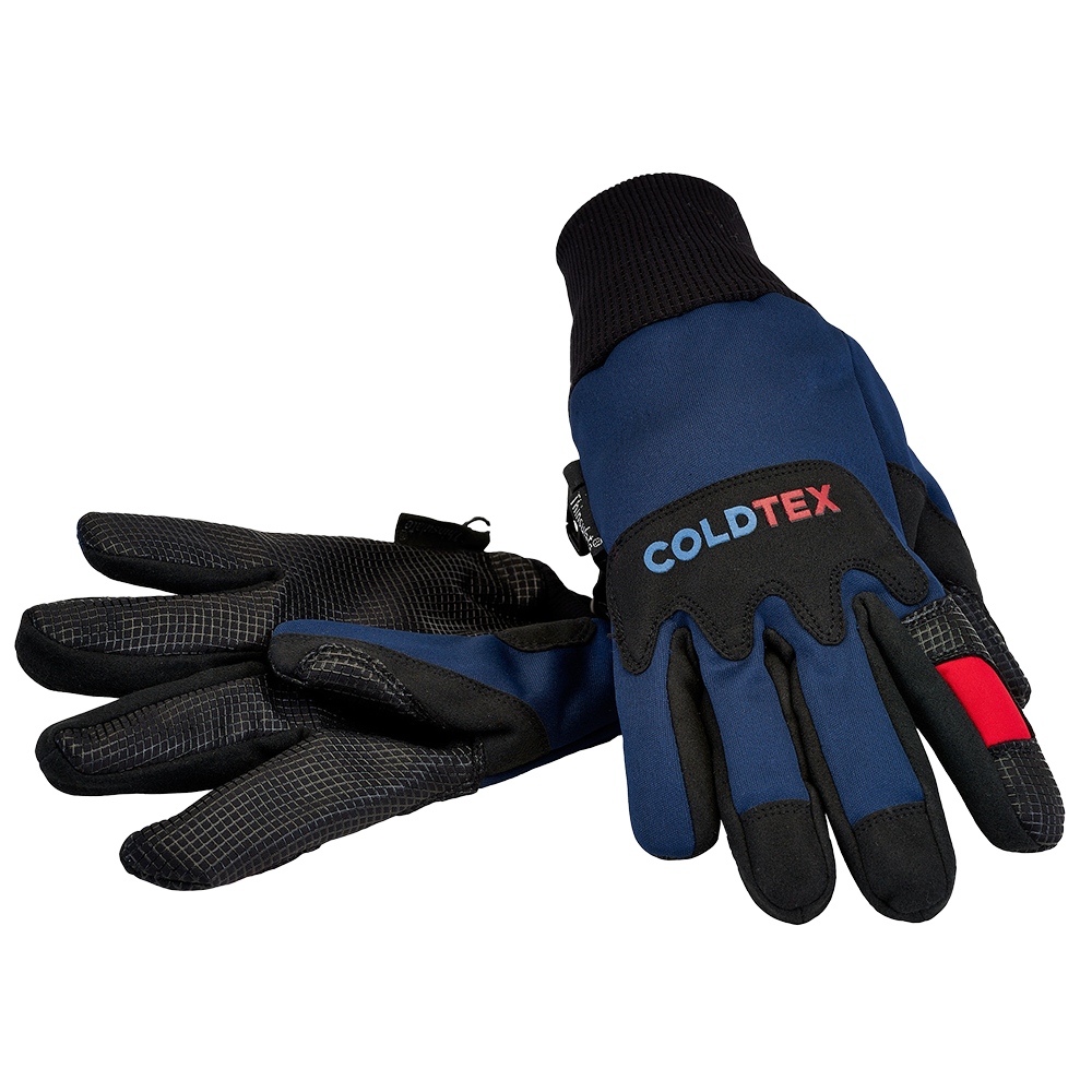 Handschoen "Serfaus", softshell, thinsulate voering en silicone grip, blauw/zwart/rood