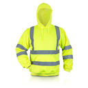 SWEAT À CAPUCHE 4 BANDES RÉFLÉCHISSANTES JAUNE FLUO