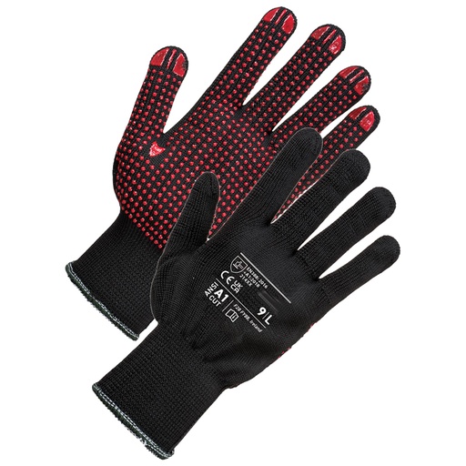 [4082200] Handschoenen Zwart/Rood met Polkadot