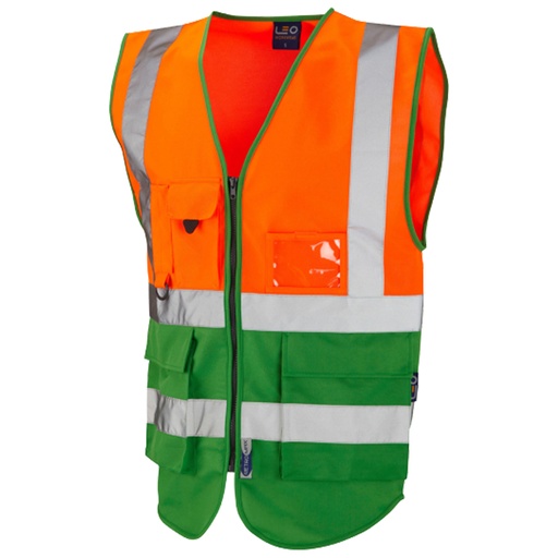 [596W11OG]  Chaleco ejecutivo de alta visibilidad de clase 2 Naranja/Verde