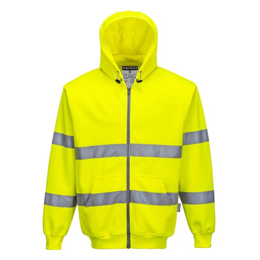 [W640B305] Sweat à capuche zippé haute visibilité